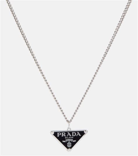 prada necklace|Symbole sterling silver necklace in black .